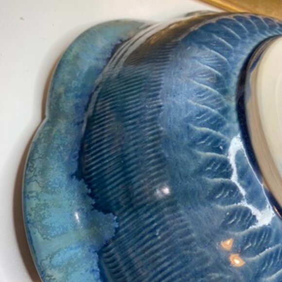 Studio Pottery Bowl Signed JD Crystal Bottom And Crystalline Grazed Blue Green - Picture 9 of 13